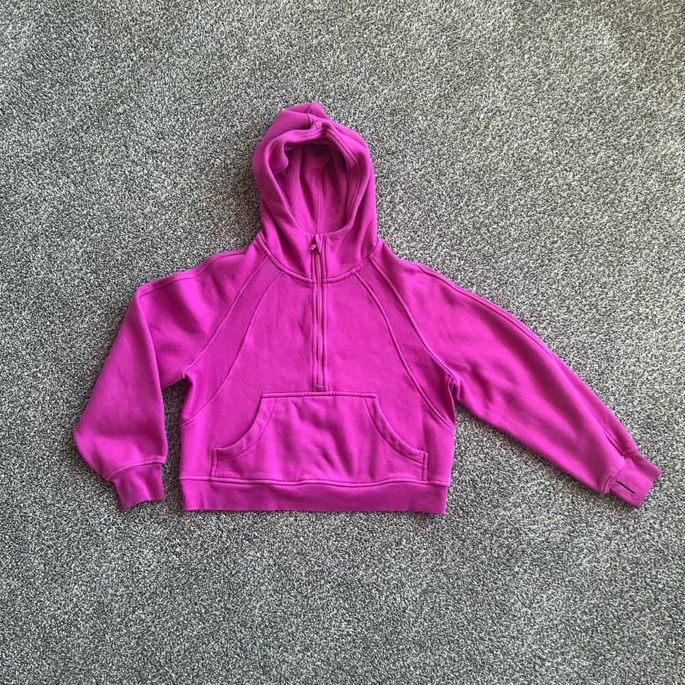 CRZ YOGA Magenta Half-Zip Hooded Sweatshirt